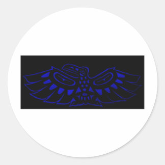 Pegatina Redonda Black Blue Raven