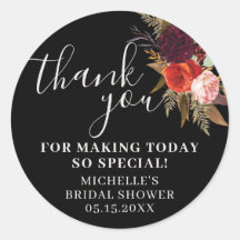 Black Boho Floral Bridal Shower Gracias