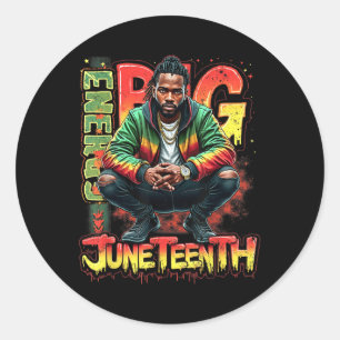 Pegatina Redonda Black Boy Big Junetdecis Orgullo por la energía De