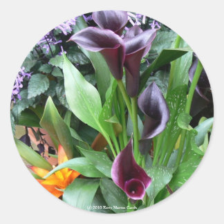 Pegatina Redonda Black Calla Lilies