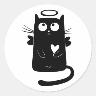 PEGATINA REDONDA BLACK CAT