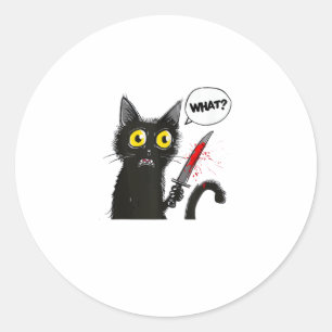 Pegatina Redonda Black Cat Halloween Disstuve Witchcraft Spider Web