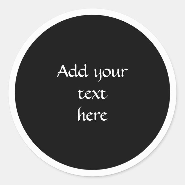 Pegatina Redonda Black circle with white circle frame TEMPLATE,  (Anverso)