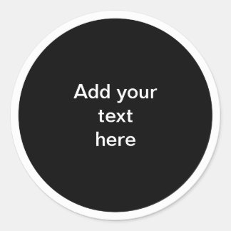 Pegatina Redonda Black circle with white circle frame TEMPLATE, 