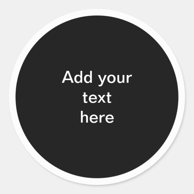 Pegatina Redonda Black circle with white circle frame TEMPLATE,  (Anverso)