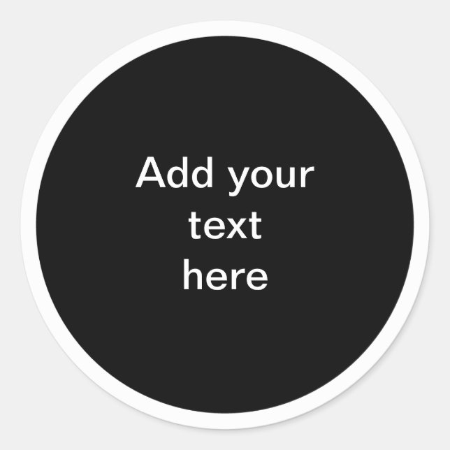 Pegatina Redonda Black circle with white circle TEMPLATE, (Anverso)