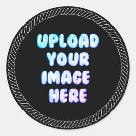 Pegatina Redonda Black Classic Round Sticker with a Business Logo