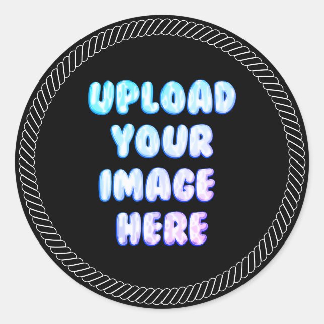 Pegatina Redonda Black Classic Round Sticker with a Business Logo (Anverso)