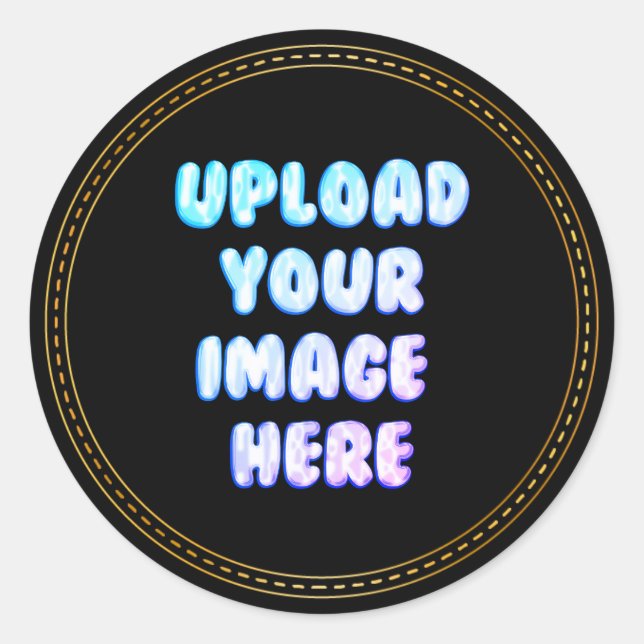 Pegatina Redonda Black Classic Round Sticker with a Business Logo (Anverso)