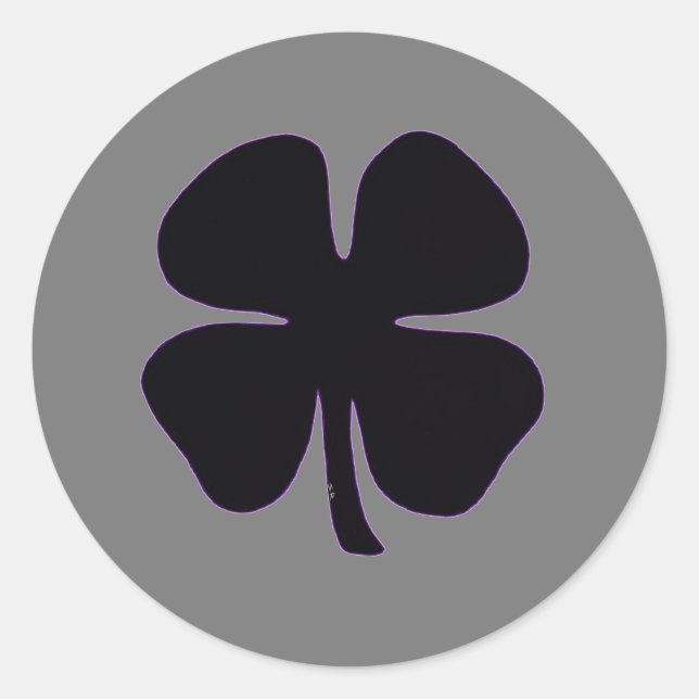 Pegatina Redonda Black Clover gris redondea grandes pegatinas (Anverso)