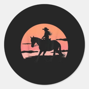 Pegatina Redonda Black Cowgirl Rodeo occidental Melanin Black Histo