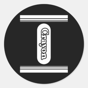 Pegatina Redonda Black Crayon Box Halloween