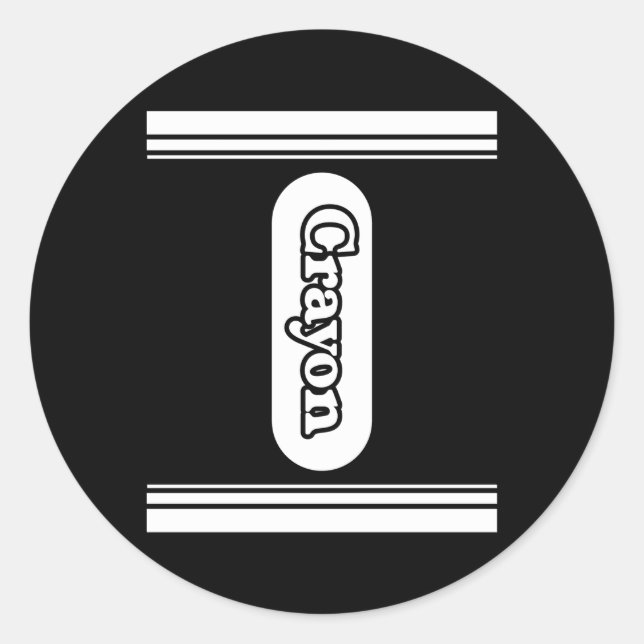 Pegatina Redonda Black Crayon Box Halloween (Anverso)