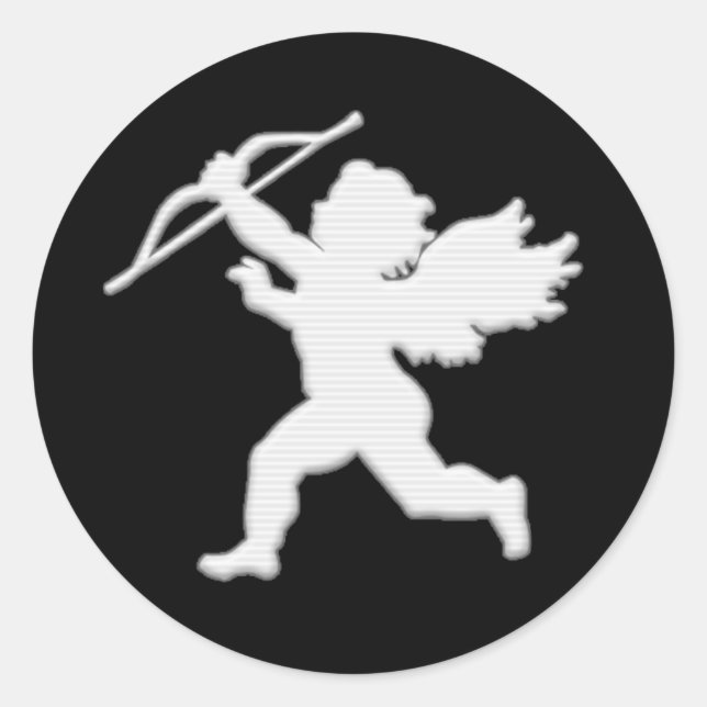 Pegatina Redonda Black Cupid Cameo (Anverso)