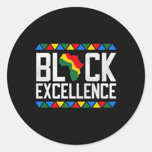 Pegatina Redonda Black Excellence African Map Graphic Premium