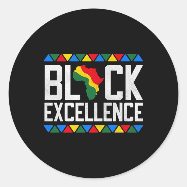Pegatina Redonda Black Excellence African Map Graphic Premium (Anverso)