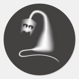 Pegatina Redonda Black ghost cat