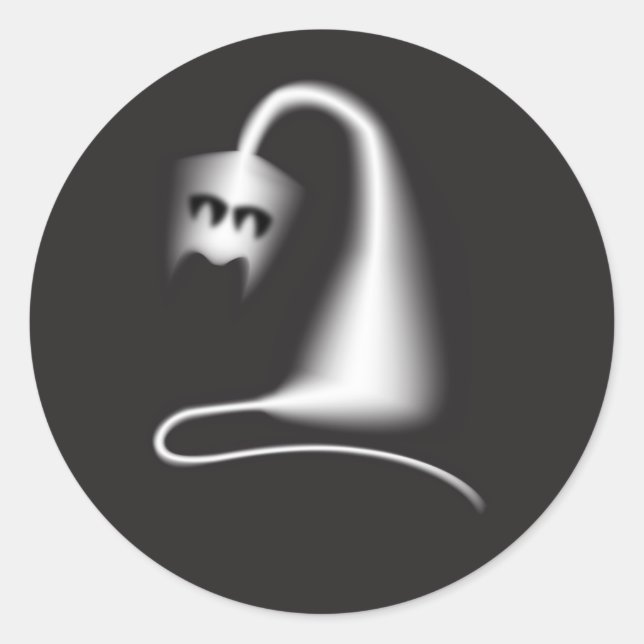 Pegatina Redonda Black ghost cat (Anverso)