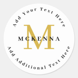 Pegatina Redonda Black Gold Business Professional Logo Branding