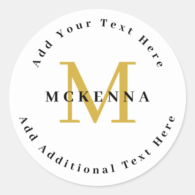 Pegatina Redonda Black Gold Business Professional Logo Branding (Anverso)