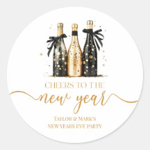 Black Gold Champagne Cheers New Years Eve Party