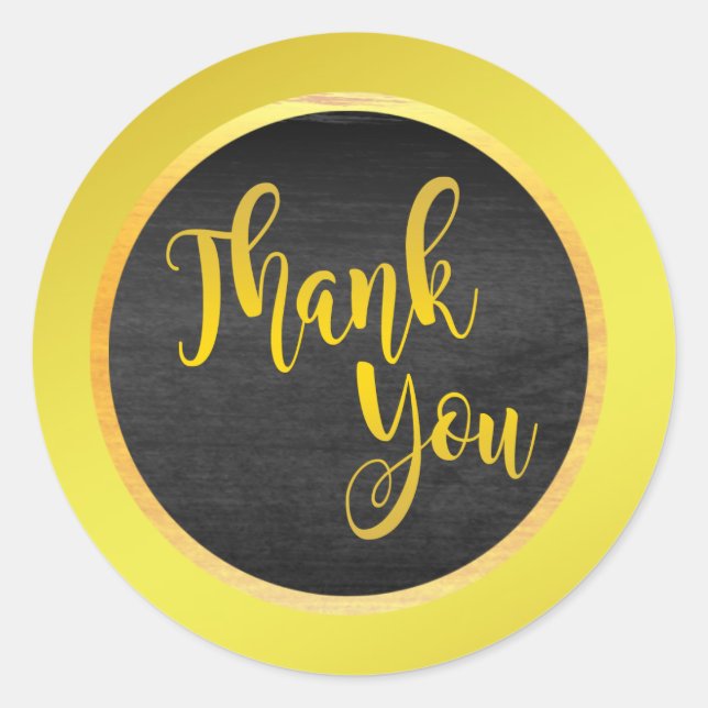 Pegatina Redonda Black Gold Gracias (Anverso)