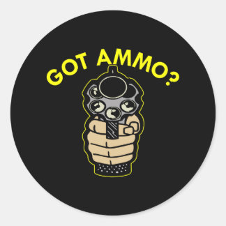 Pegatina Redonda Black Got Ammo Pistol