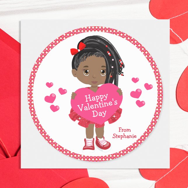 Pegatina Redonda Black Happy Valentine Day Classic Round Stick (Subido por el creador)