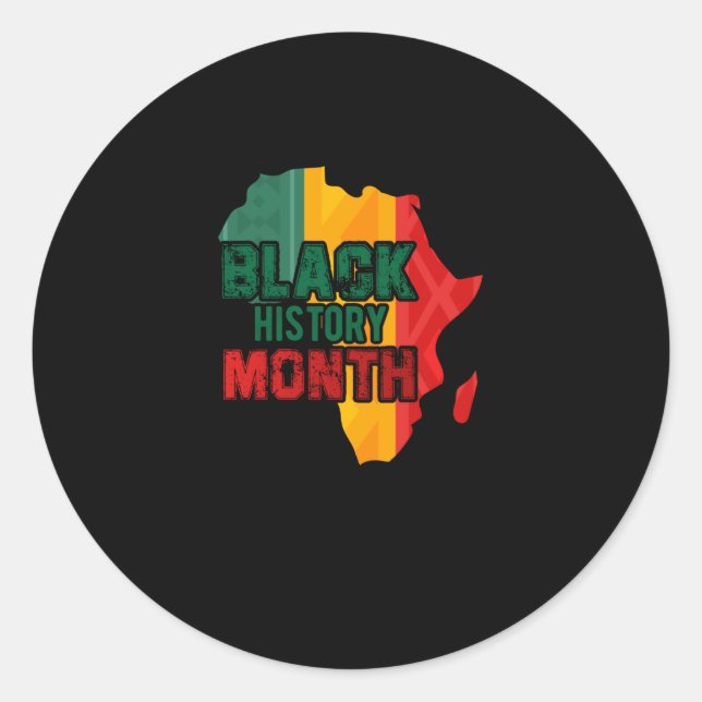 Pegatina Redonda Black History Month Africa Flag (3) (Anverso)