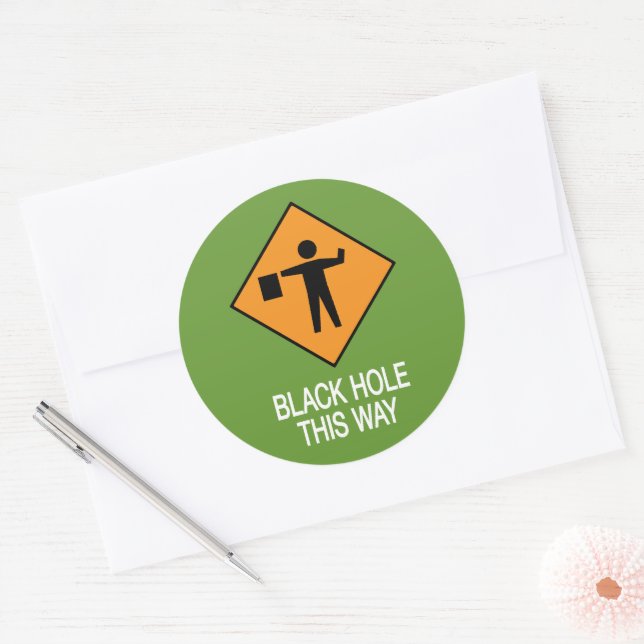 Pegatina Redonda Black Hole This Way Flat (Sobre)