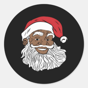Pegatina Redonda Black Jolly Santa Fun