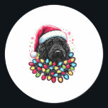 Pegatina Redonda Black Labradoodle Christmas Tree Xmas Lights Doodl<br><div class="desc">Negro Labradoodle Árbol de Navidad Navidad Luces Doodle Perro</div>