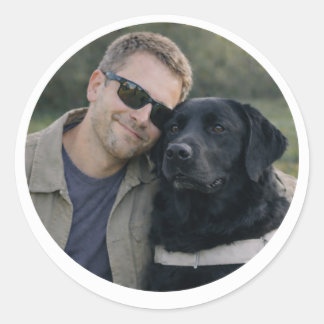 Pegatina Redonda Black Labrador Guide Dog Partnership –