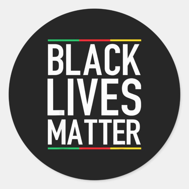 Pegatina Redonda Black Lives Blm Human Rights Black History Month  (Anverso)