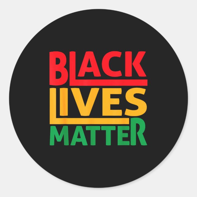 Pegatina Redonda Black Lives Blm Human Rights Black History Month  (Anverso)