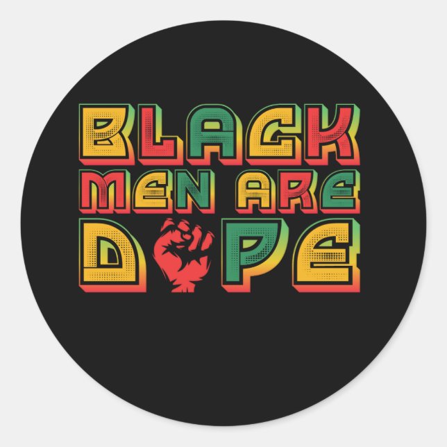 Pegatina Redonda black_men_are_dope_01 (Anverso)