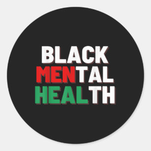 Pegatina Redonda Black Mental Health S