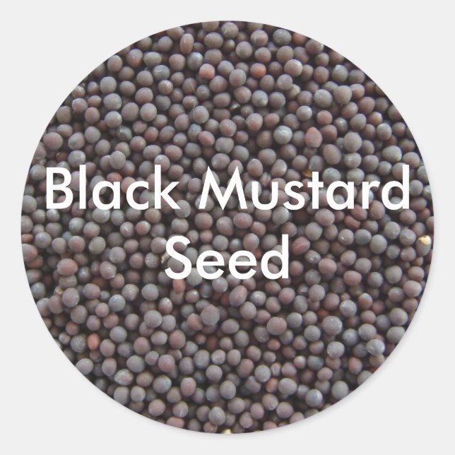 Pegatina Redonda Black Mustard (Anverso)