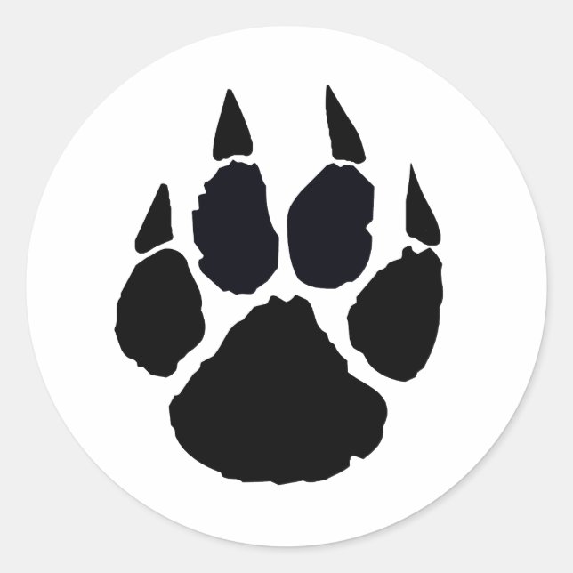Pegatina Redonda Black Paw (Anverso)