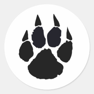 Pegatina Redonda Black Paw