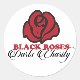 Pegatina Redonda Black Roses Darts Charity Sticker