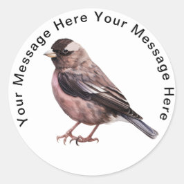 Pegatina Redonda Black Rosy Finch
