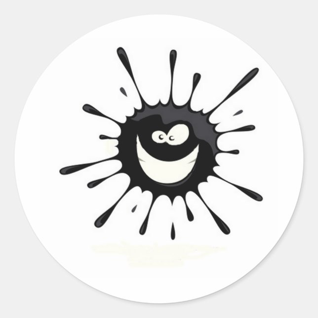 Pegatina Redonda Black Splat (Anverso)