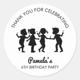 Pegatina Redonda Black Thank You Cupcake Birthday Party Sticker