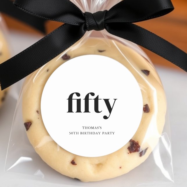 Pegatina Redonda Black & White Cincuenta y cincuenta años (Subido por el creador)