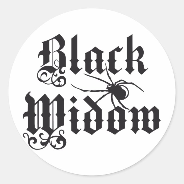 Pegatina Redonda Black widow (Anverso)