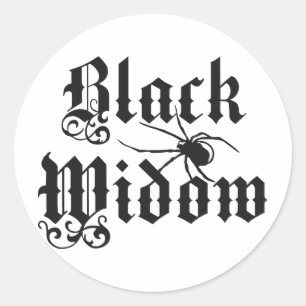 Pegatina Redonda Black widow