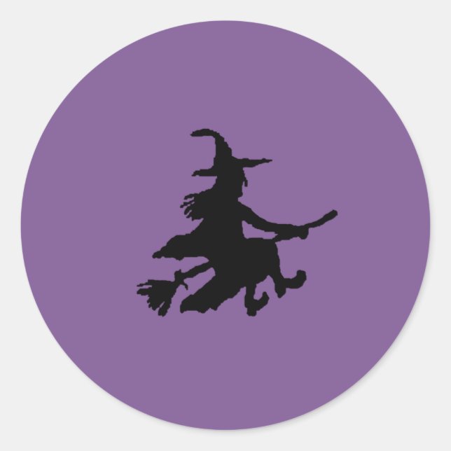 Pegatina Redonda Black witch on purple  (Anverso)