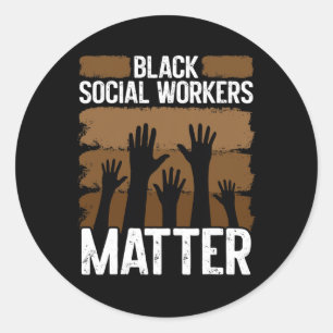Pegatina Redonda Black Worker African American Black History