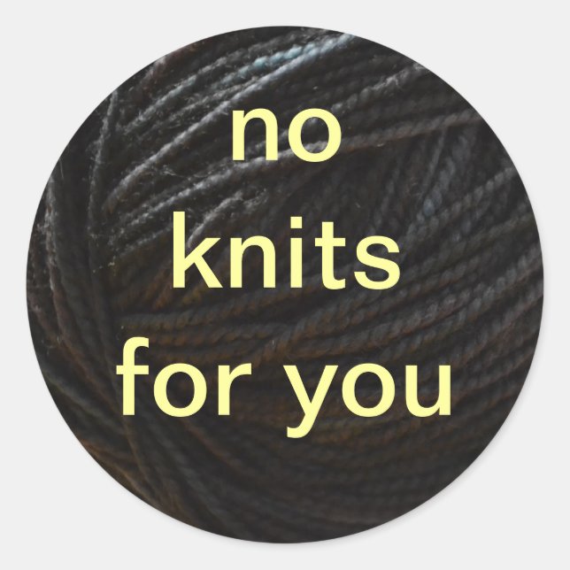 Pegatina Redonda Black Yarn (Anverso)